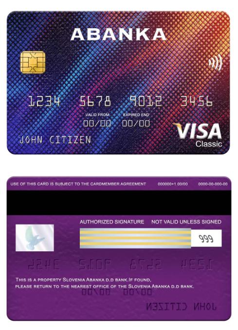 Slovenia Abanka d.d bank visa classic card